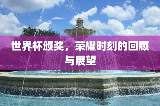 世界杯颁奖，荣耀时刻的回顾与展望漯河市盈旭机械设备有限公司