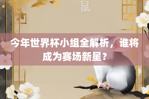 今年世界杯小组全解析，谁将成为赛场新星？