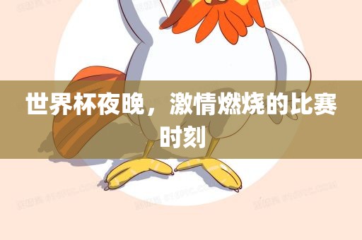 世界杯夜晚，激情燃烧的比赛时刻漯河市盈旭机械设备有限公司